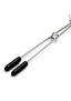 Lux Fetish Adjustable Tweezer Nipple Clips with Chain - Black