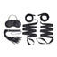 Lux Fetish Bondage Bed Strap and Flogger Kit - Black - 4 Piece