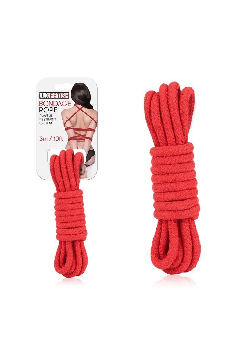 Lux Fetish Bondage Rope - Red - 10ft