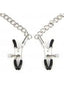 Lux Fetish Breathable Ball Gag with Nipple Clamps Adjustable - Black