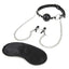 Lux Fetish Breathable Ball Gag with Nipple Clamps Adjustable - Black