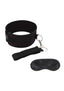 Lux Fetish Collar and Leash Set Adjustable - Black