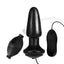 Lux Fetish Latex Inflatable Vibrating Butt Plug with Wired Remote Control