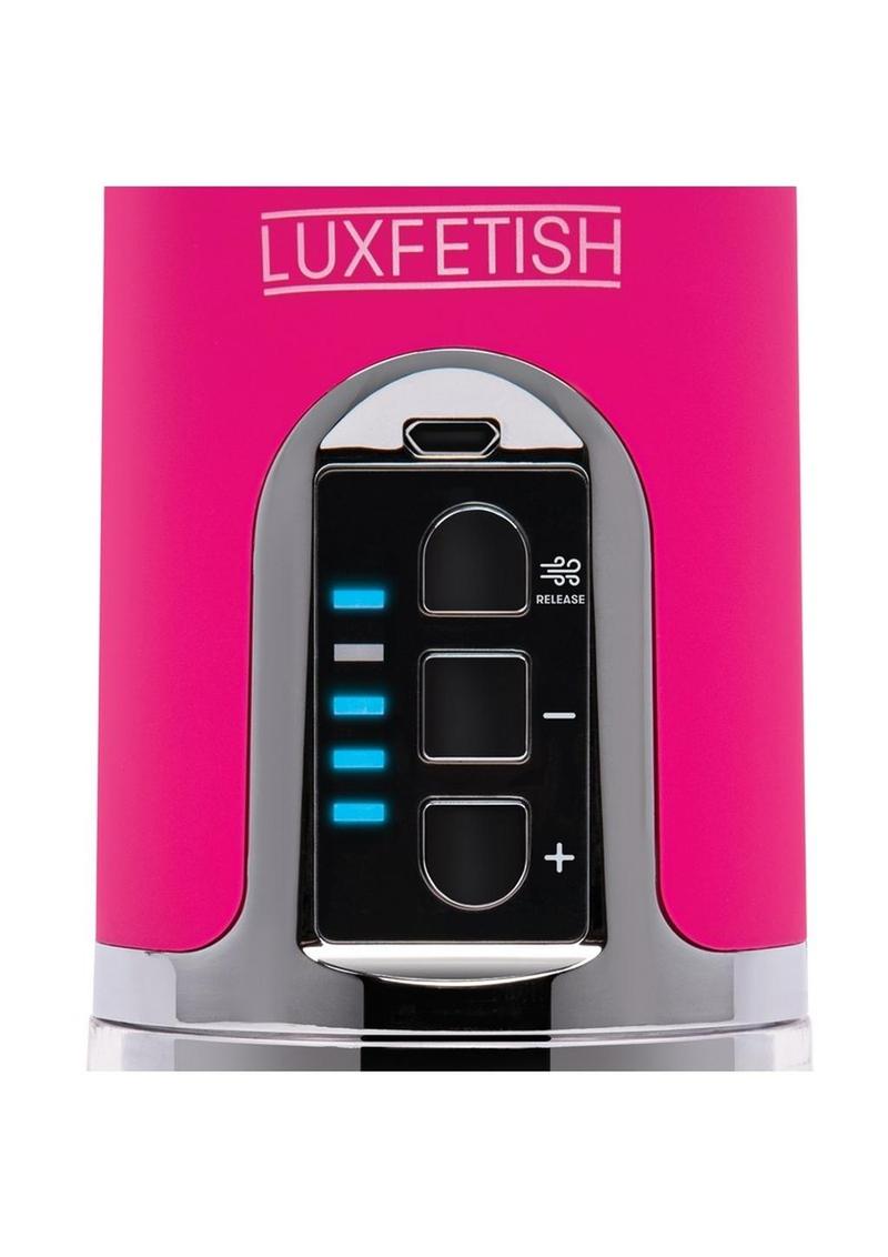 Lux Fetish Rechargeable 4 Function Auto Pussy Pump with Clit Stimulator - Pink
