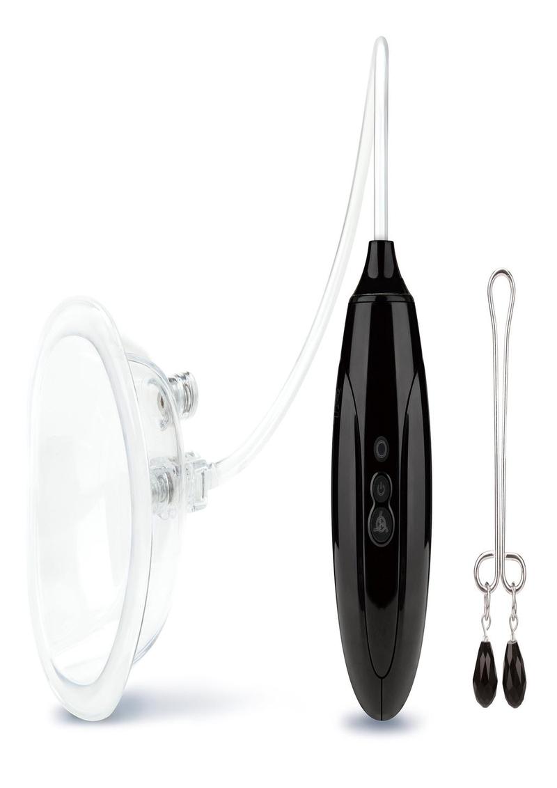 Lux Fetish Rechargeable Pussy Pump with Clit Clamp