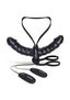 Lux Fetixh Vibrating Pleasure For 2 Double-Ended Strap-On - Black