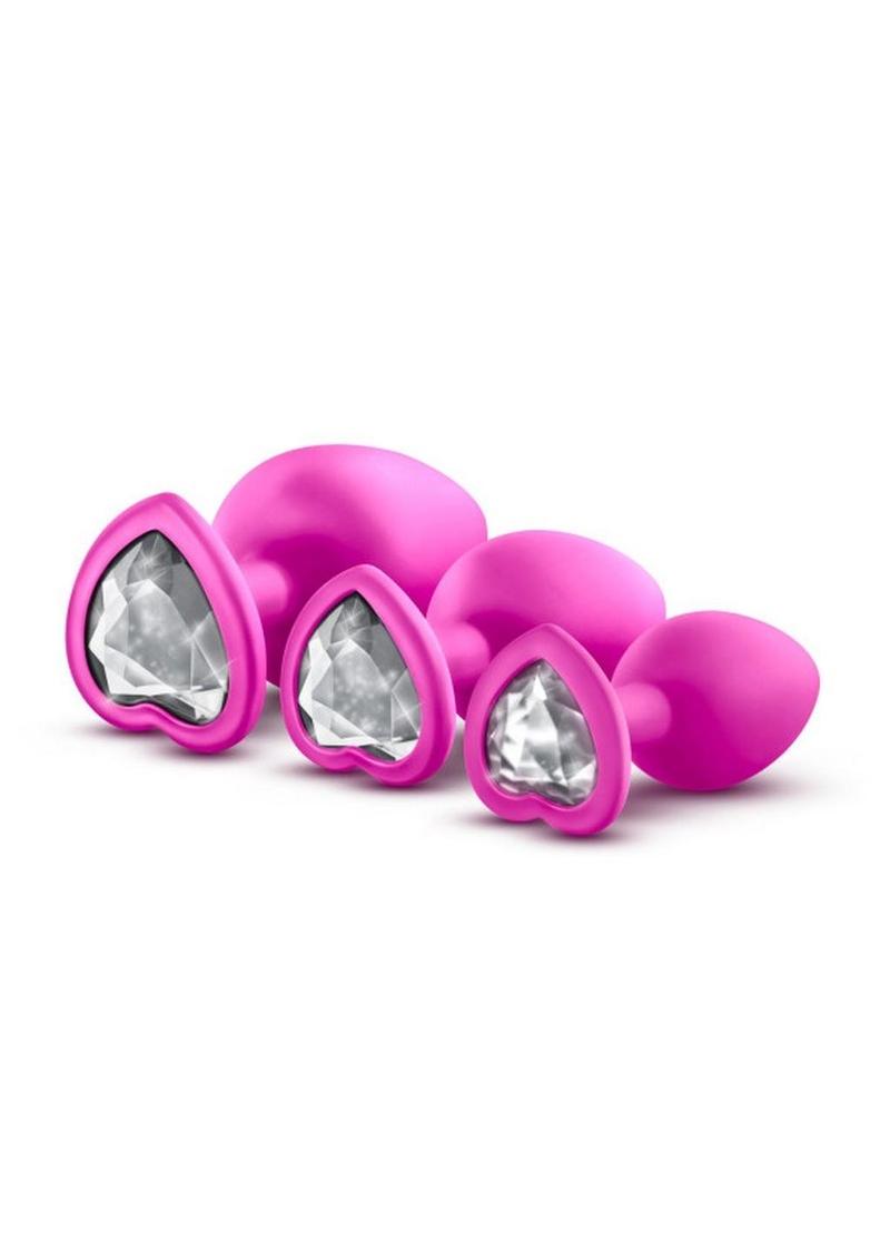 Luxe Bling Plugs Silicone Training Kit with White Gems (3 Size Kit