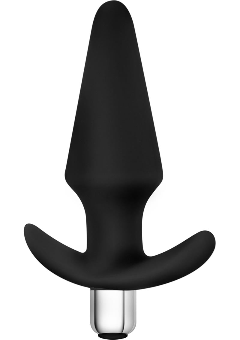 Luxe Discover Silicone Vibrator Butt Plug - Black