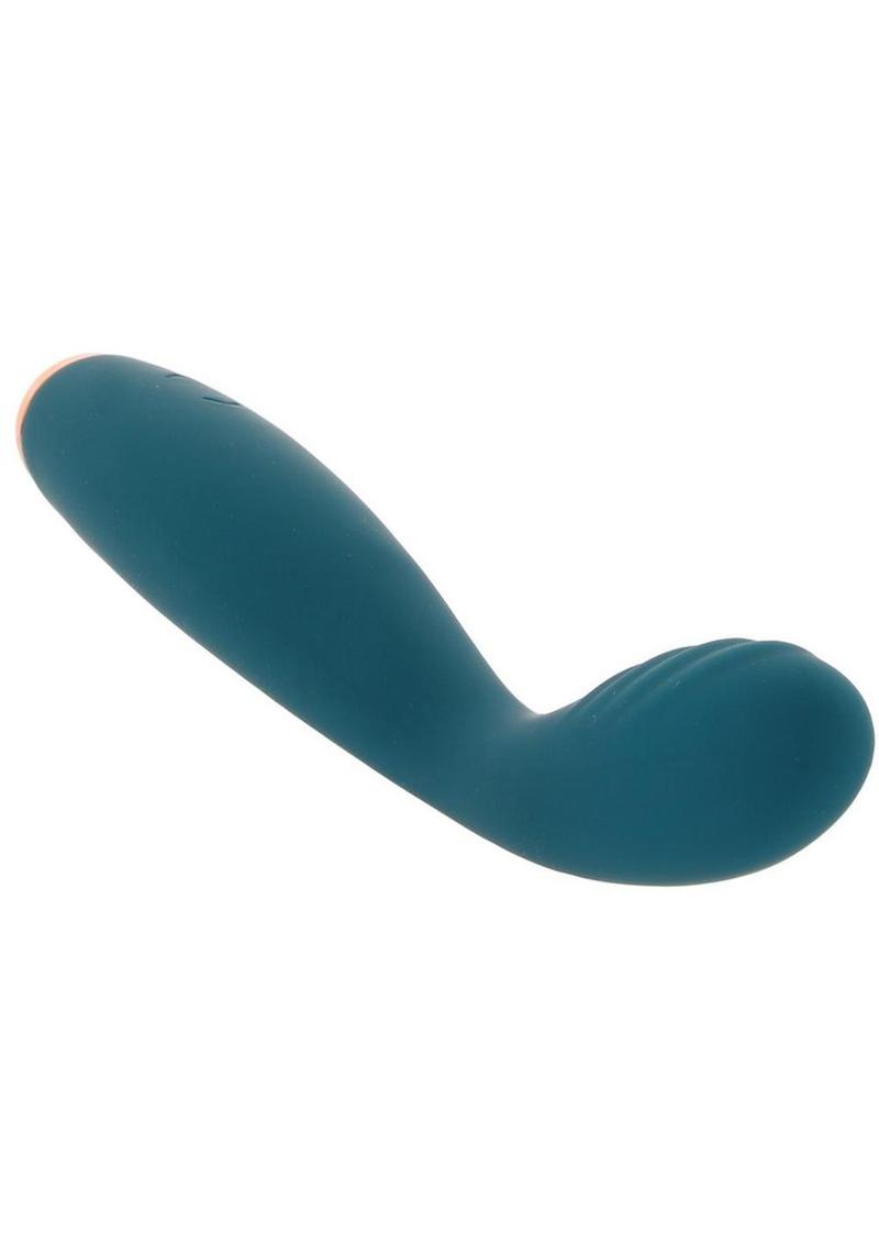 Luxe Lillie Silicone Rechargeable Vibrating Slim Wand Massager - Teal