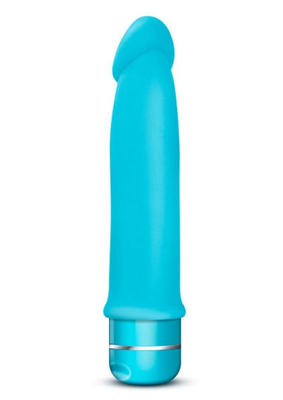 Luxe Purity Vibrating Silicone Dildo - Blue - 7.5in