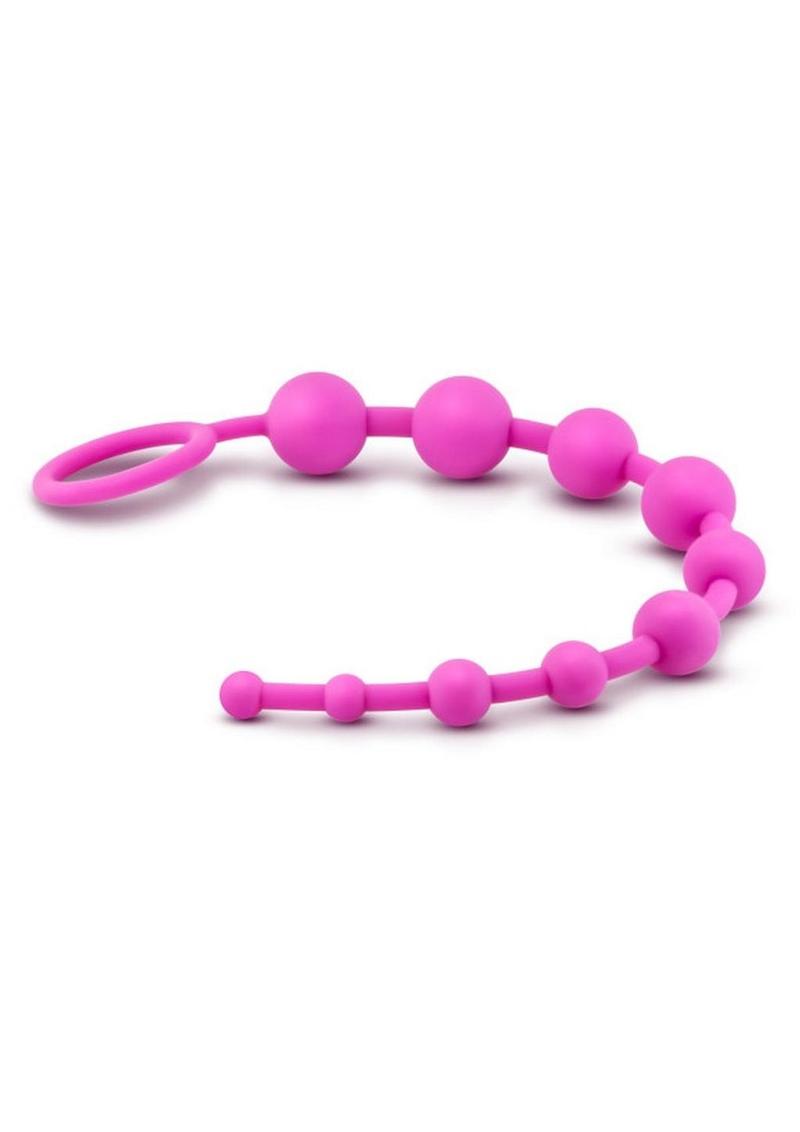 Luxe Silicone 10 Anal Beads - Pink