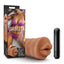 M For Men Isabella Vibrating Masturbator with Bullet - Mouth - Brown/Caramel
