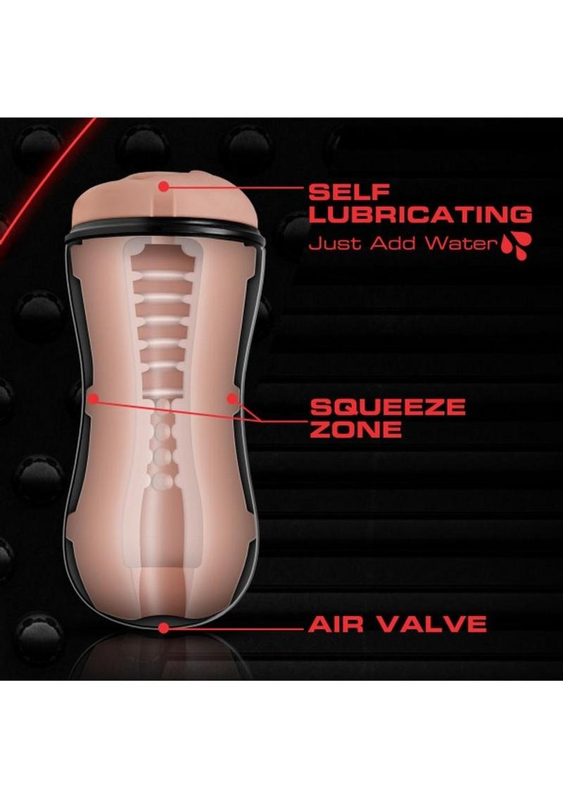 M For Men Soft and Wet Self Lubricating Masturbator Cup Ridge/Orb - Pussy - Flesh/Vanilla