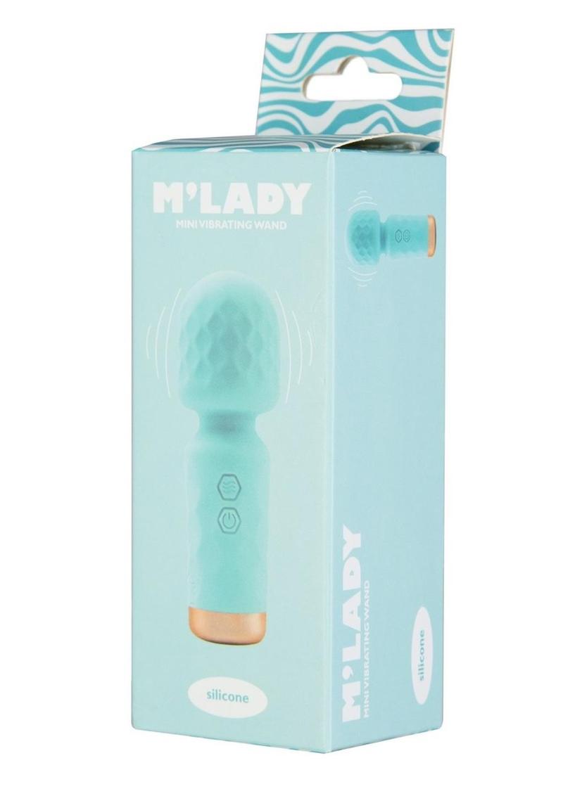 M'lady Rechargeable Silicone Mini Vibrating Wand - Teal