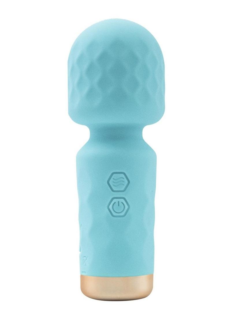 M'lady Rechargeable Silicone Mini Vibrating Wand - Teal