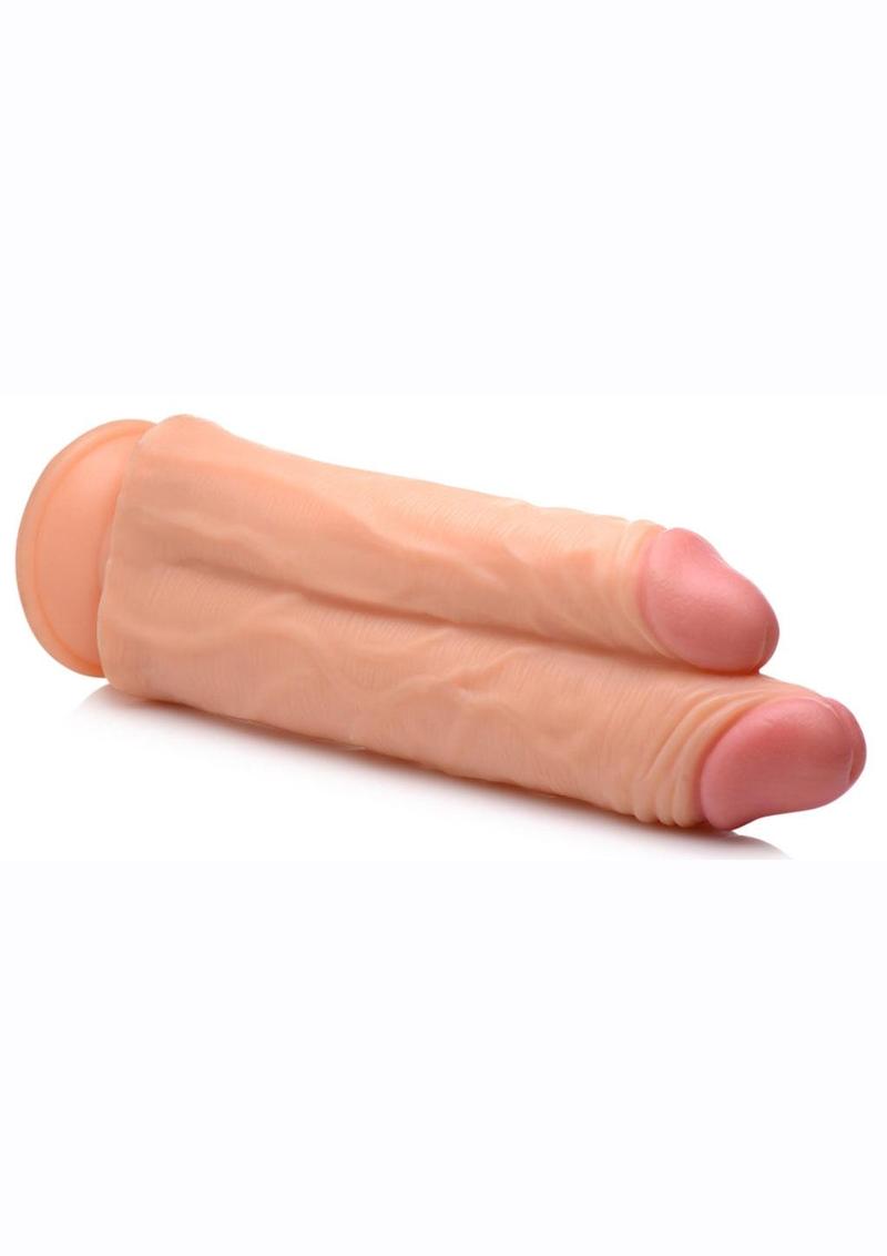 Master Cock Double Stuffer Double Pecker Dildo - Vanilla - 10in