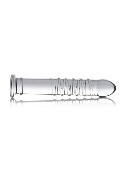 Master Series Behemoth Ribbed XL Dildo 12.25in - Glass - Clear - XLarge