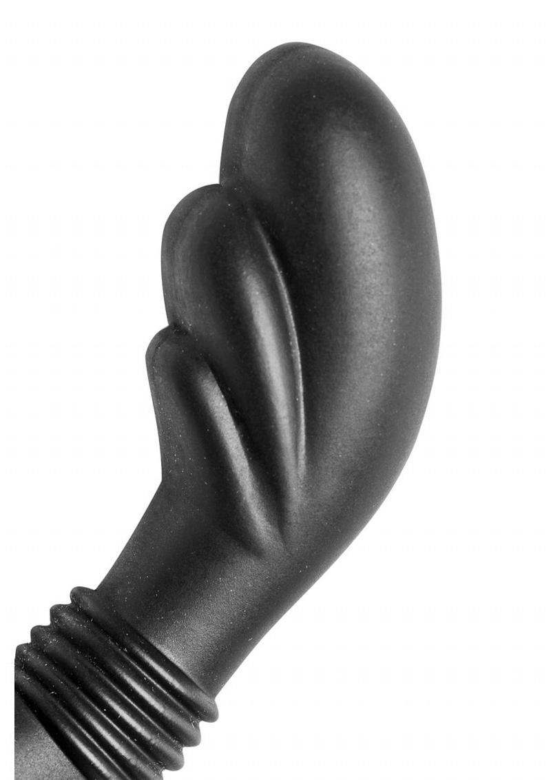 Master Series Cobra Silicone P-Spot Massager and Cock Ring - Black