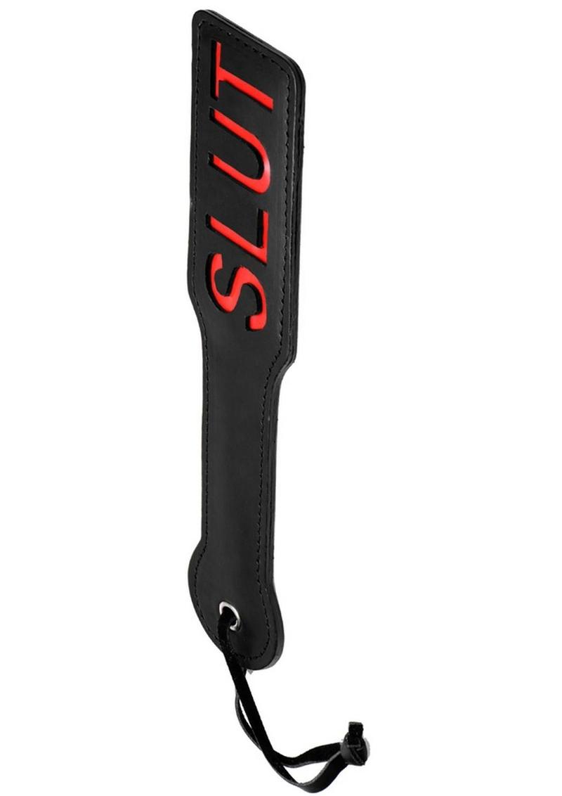 Master Series - Crimson Tied Slut Steel Enforced Spanking Paddle - Black/Red