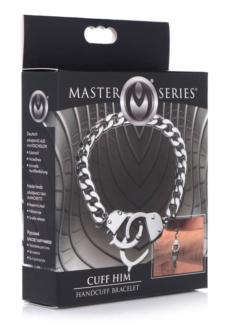 Master Series Cuff Him Handcuff Bracelet - Silver