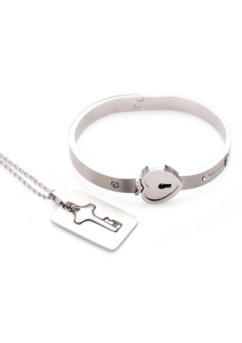 Master Series Cuffed Locking Bracelet and Key Necklace