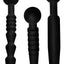 Master Series Dark Rods 3 Piece Silicone Penis Plug - Black - Set