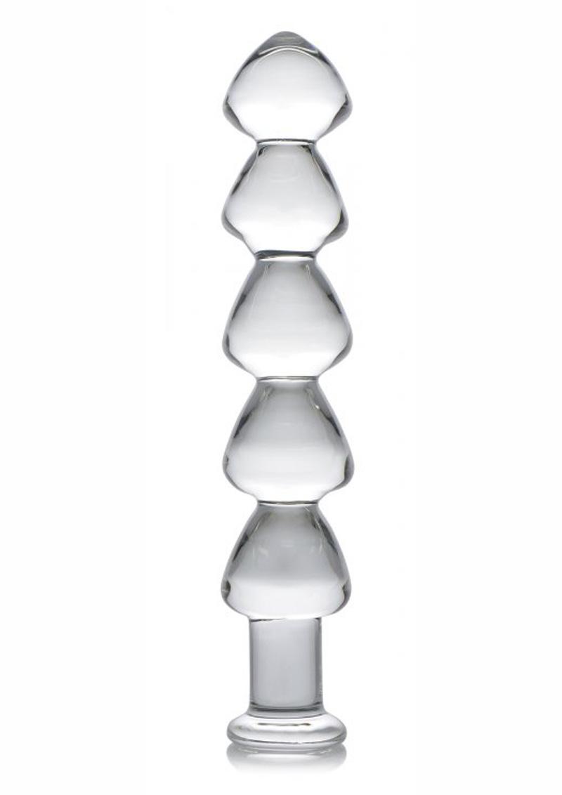 Master Series Drops Anal Links Glass Dildo - Clear