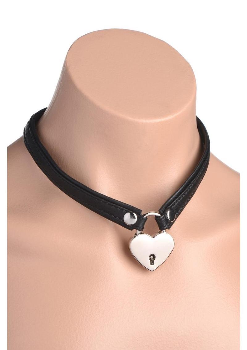 Master Series Heart Lock Choker with Keys