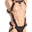 Master Series Heather's Harness Male Body Harness - Black/Red - Medium/Small