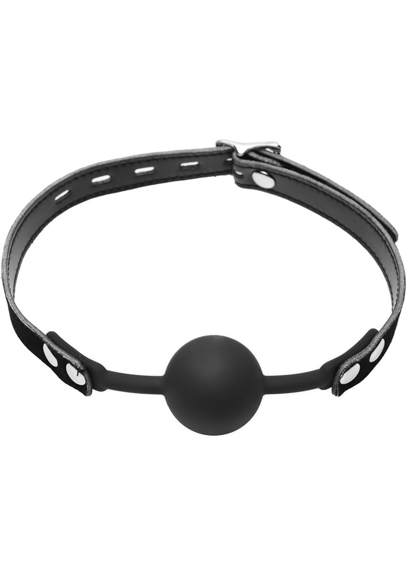 Master Series Premium Hush Locking Silicone Comfort Ball Gag - Black