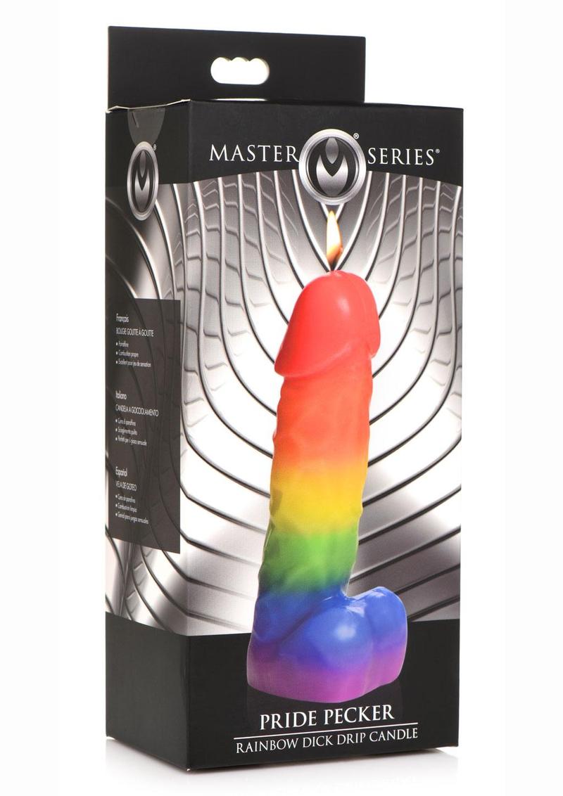 Master Series Pride Pecker Rainbow Drip Candle