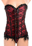 Master Series Scarlet Seduction Lace-Up Corset and Thong - Black/Red - Large/One Size