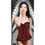 Master Series Scarlet Seduction Lace-Up Corset and Thong - Black/Red - Medium/One Size