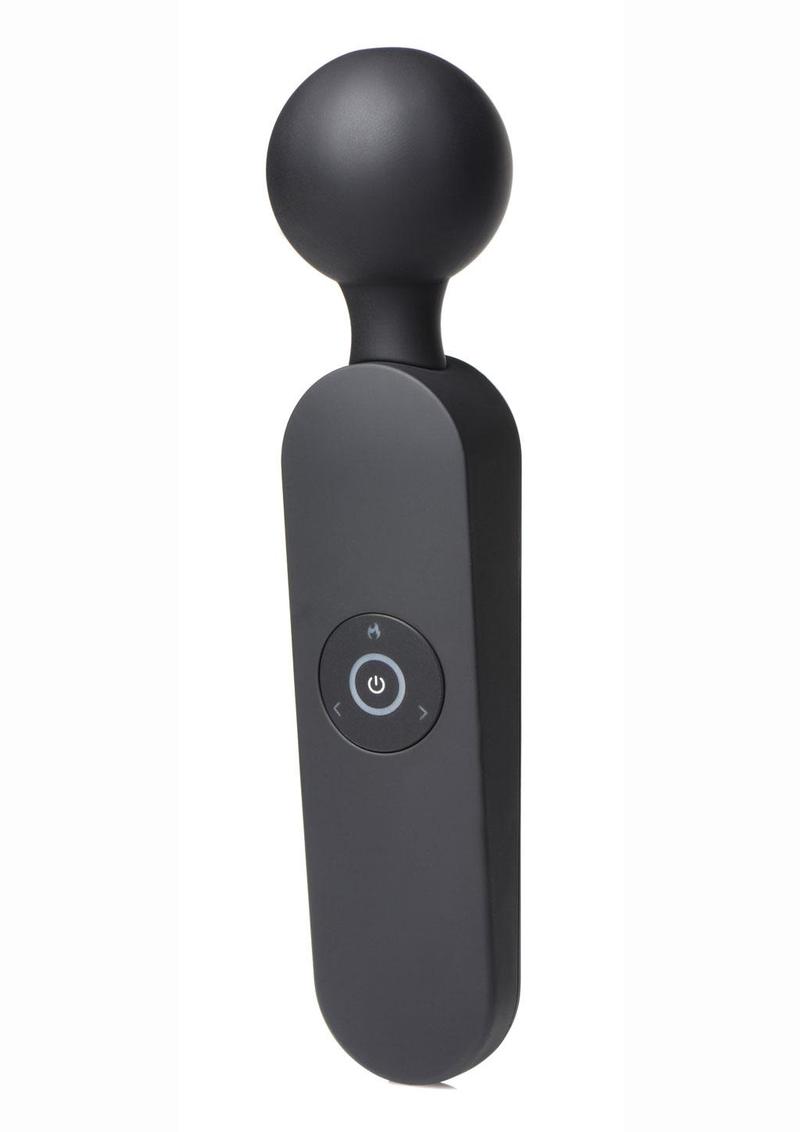 Master Series Thunder Wand 72x Rechargeable Silicone Heating Wand Massager - Black