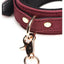 Master Series Velvet Bondage Set Cuffs, Collar, and Leash - Burgundy/Gold/Metal/Red - 6 Piece