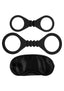 ME YOU US Bound to Please Blindfold, Silicone Wrist and Ankle Cuffs - Black