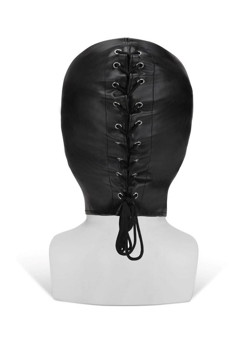 ME YOU US Full Coverage Hood Pu Leather Bondage Hood - Black