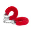 ME YOU US Furry Handcuffs - Red/Silver