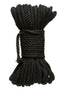Merci Hogtied Bind and Tie 6mm Hemp Bondage Rope - Black - 50ft