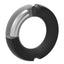 Merci Silicone Covered Metal Cock Ring - Black/Metal - 45mm