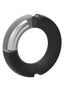 Merci Silicone Covered Metal Cock Ring - Black/Metal - 50mm