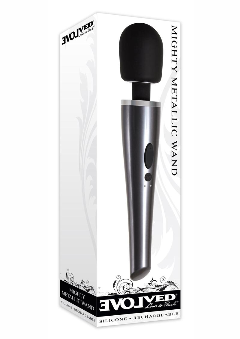 Mighty Metallic Wand Rechargeable Silicone Body Massager