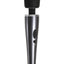 Mighty Metallic Wand Rechargeable Silicone Body Massager - Black/Metal