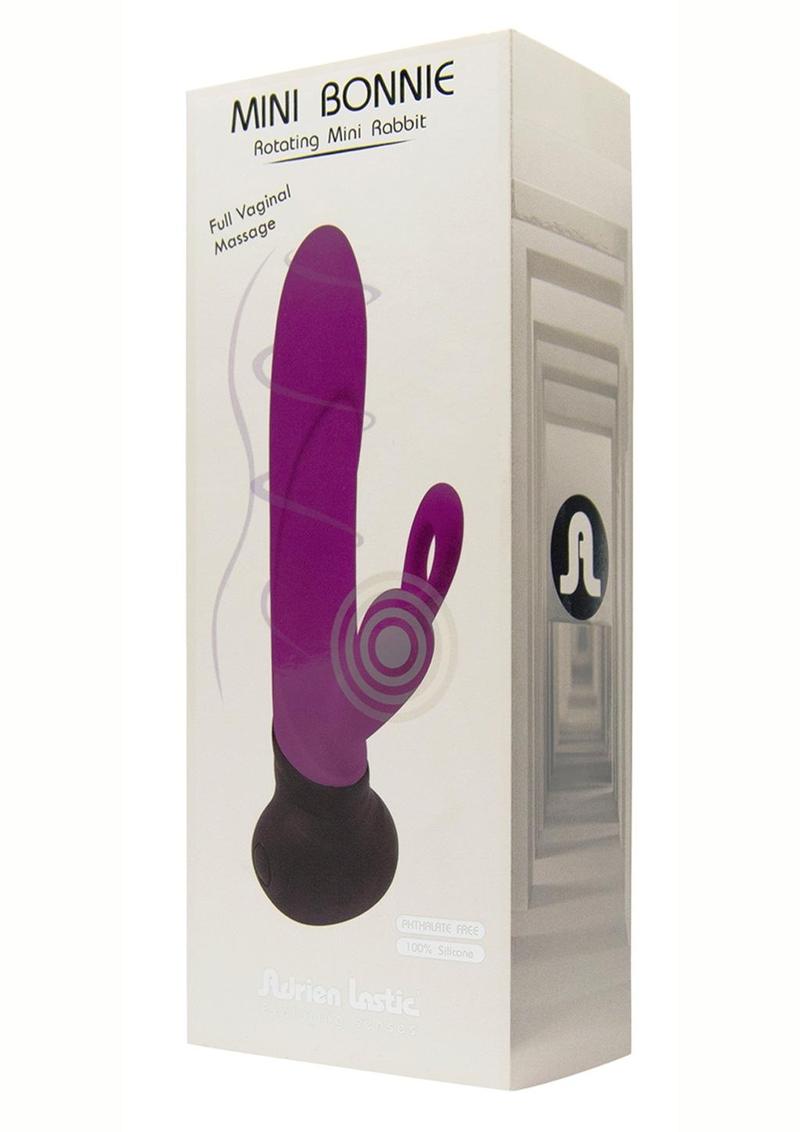 Mini Bonnie and Clyde Rechargeable Silicone Rabbit Vibrator - Black/Purple