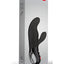 Miss Bi Silicone Vibrator with Clitoral Stimulator - Black