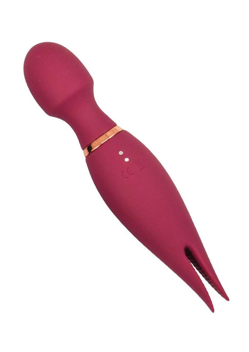 Mystique Vibrating Massagers Rechargeable Silicone Magic Wand - Eggplant/Purple