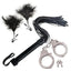 Nasstoys Bondage Whip,feather and Cuffs - Black