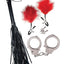 Nasstoys Bondage Whip,feather and Cuffs - Red