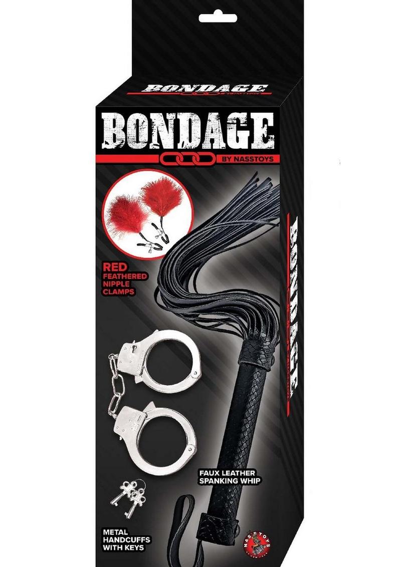 Nasstoys Bondage Whip,feather and Cuffs
