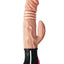 Natural Realskin Hot Cock Jackhammer Rechargeable Warming Vibrator - Flesh/Vanilla